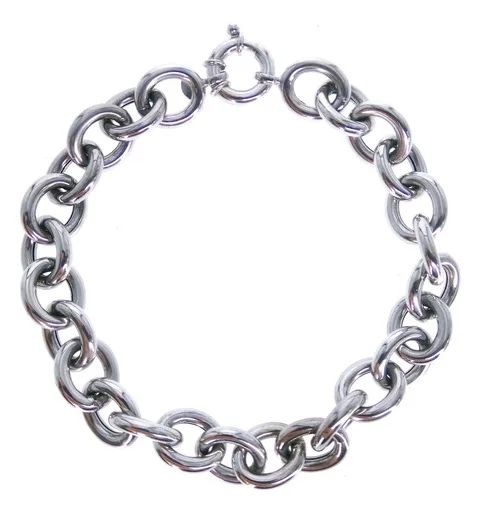 Oval Link Bracelet in 18ct White Gold