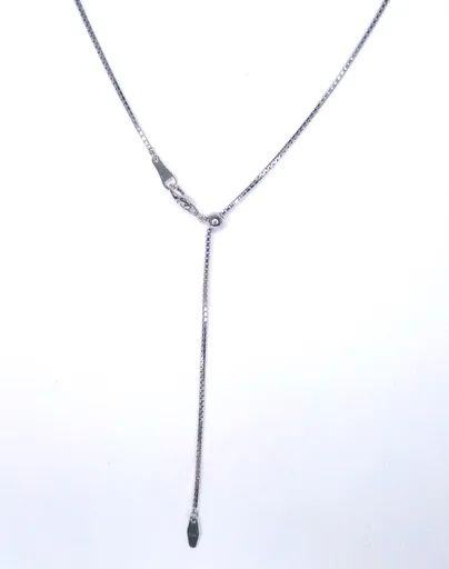 Box Slide Adjustable Chain in 18ct White Gold, 45cm