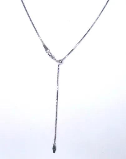 Box Slide Adjustable Chain in 18ct White Gold, 45cm