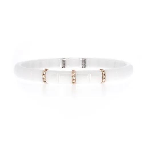 Ceramic Three Row Bracelet in 18ct White Gold
