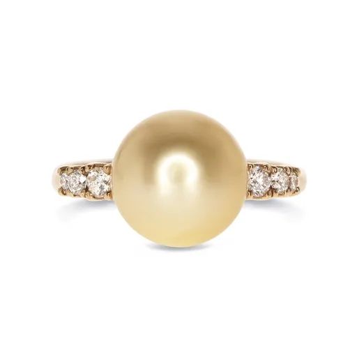 Australian South Sea Pearl & Diamond Ring in 18ct Rose Gold