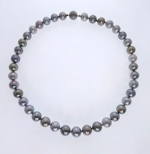 Tahitian Pearl Multi-Strand Necklace with Silver Magnet Clasp, 50cm