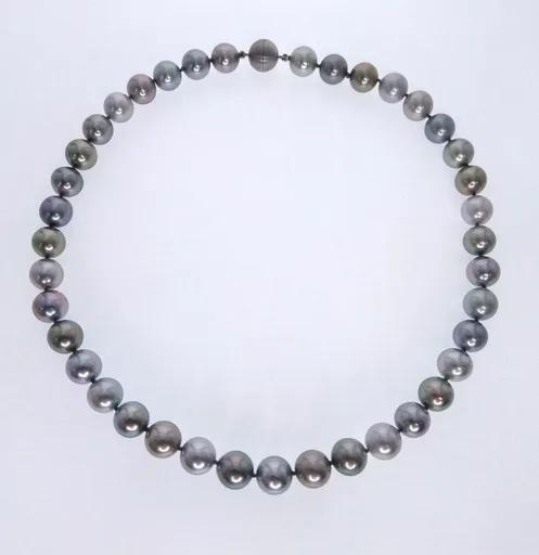 Tahitian Pearl Multi-Strand Necklace with Silver Magnet Clasp, 50cm