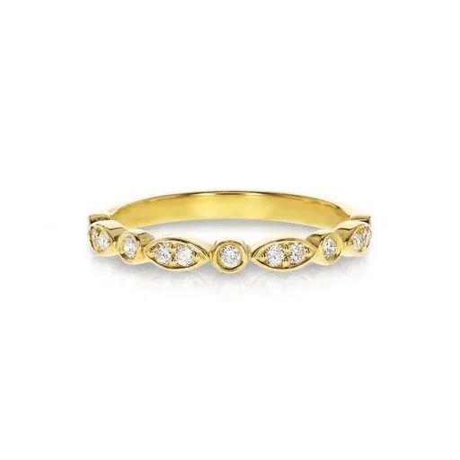 Marquise Diamond Half Eternity Ring in 18k Yellow Gold