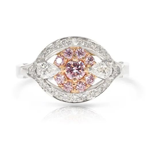 Pink Diamond & Platinum Ring