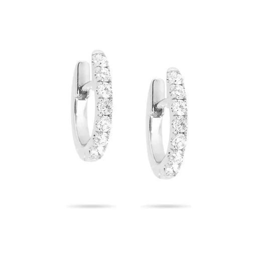 Diamond & 18ct White Gold Hoop Huggies