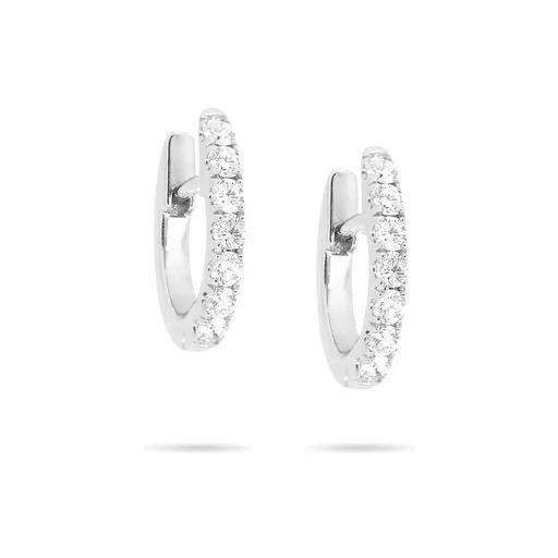 Diamond & 18ct White Gold Hoop Huggies