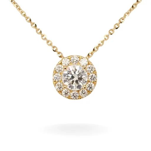 Halo Diamond Slider Pendant in 18ct Yellow Gold