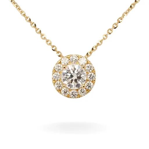 Halo Diamond Slider Pendant in 18ct Yellow Gold