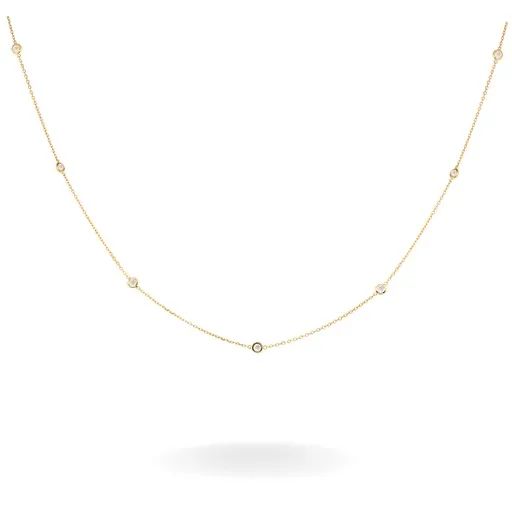 Floating Diamond Necklace in 18k Yellow Gold