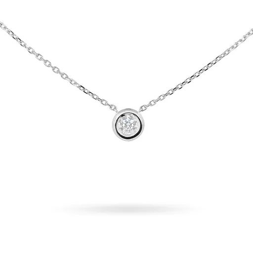 Bezel-Set Diamond Pendant in 950 Platinum, 42-45cm Chain
