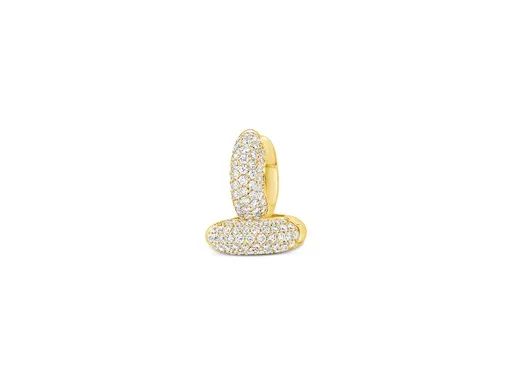 Pave Diamond Huggies in 18ct Yellow Gold