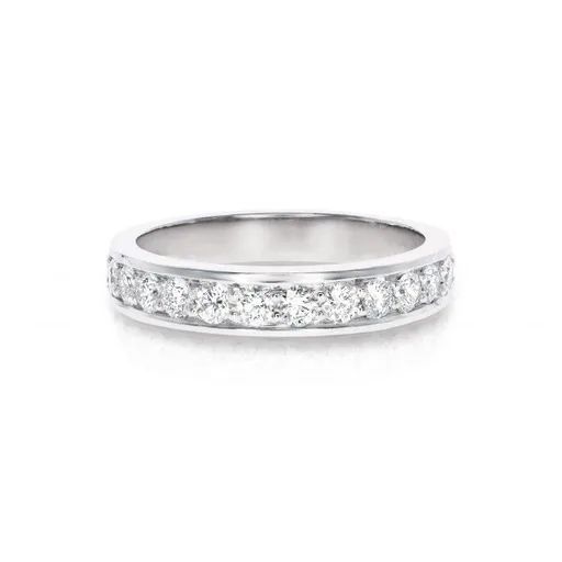 Infinity Single Row Pave Eternity Ring in 18ct White Gold
