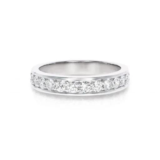 Infinity Single Row Pave Eternity Ring in 18ct White Gold