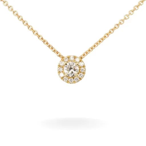 Halo Slider Pendant in 18ct Yellow Gold