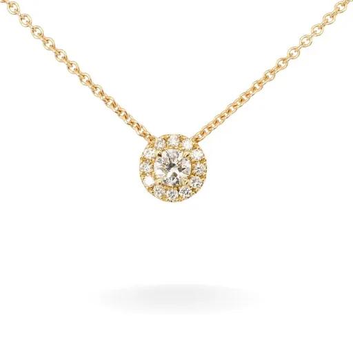 Halo Slider Pendant in 18ct Yellow Gold