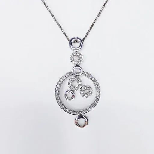 Circles Pendant in 18ct White Gold with Diamonds