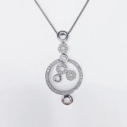 Circles Pendant in 18ct White Gold with Diamonds