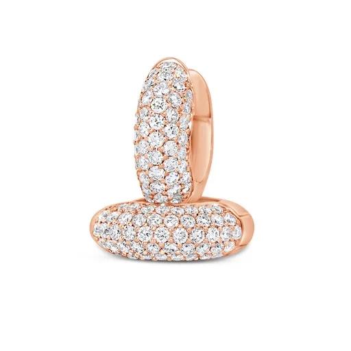 Diamond Pave Huggies in 18ct Rose Gold