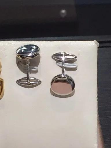 Round Cufflinks in 18ct White Gold with Diamonds