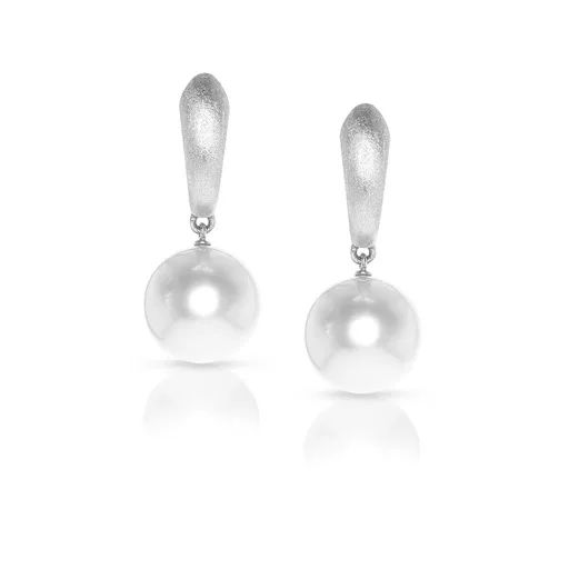 Drop Earrings in 18ct White Gold with Pearl