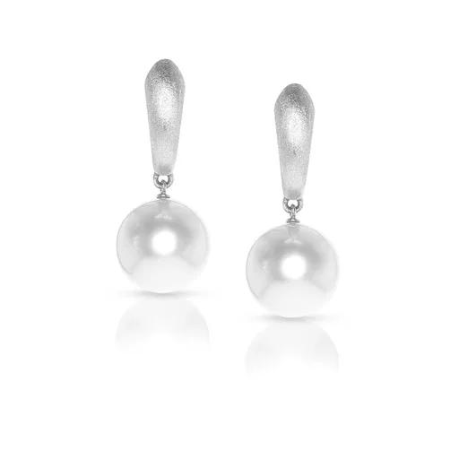 Drop Earrings in 18ct White Gold with Pearl