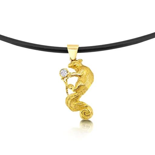 Cognac Diamond Pendant in 18k Yellow Gold