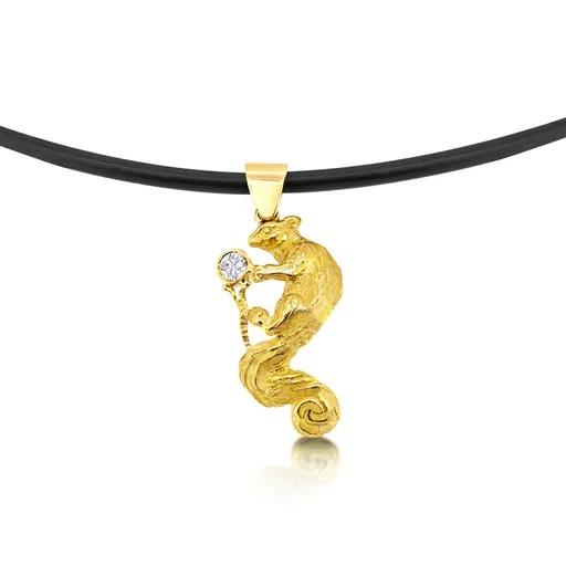 Cognac Diamond Pendant in 18k Yellow Gold