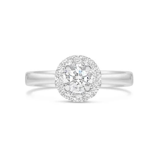 Halo Engagement Ring in 950 Platinum