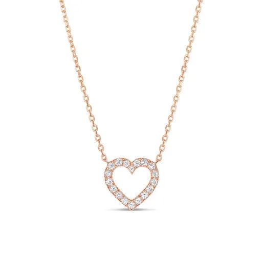 Heart Pendant in 18ct Rose Gold with Diamonds