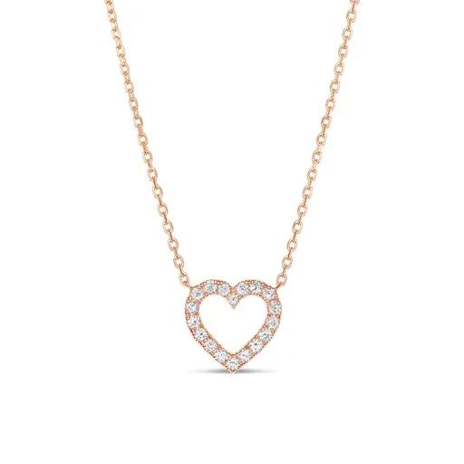 Heart Pendant in 18ct Rose Gold with Diamonds