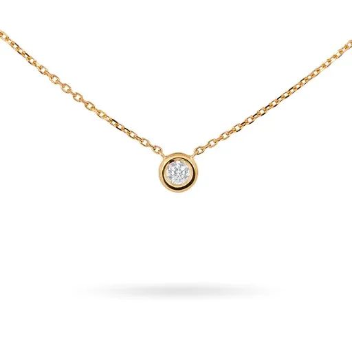 Floating Bezel Diamond Necklace in 18k Gold