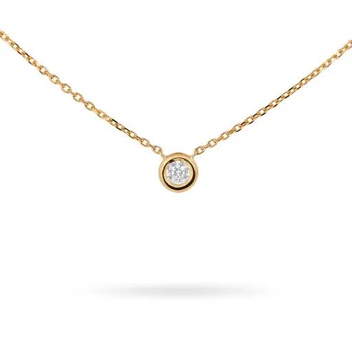 Floating Bezel Diamond Necklace in 18k Gold