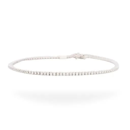 Tennis Bracelet in 18ct White Gold, 17.5cm
