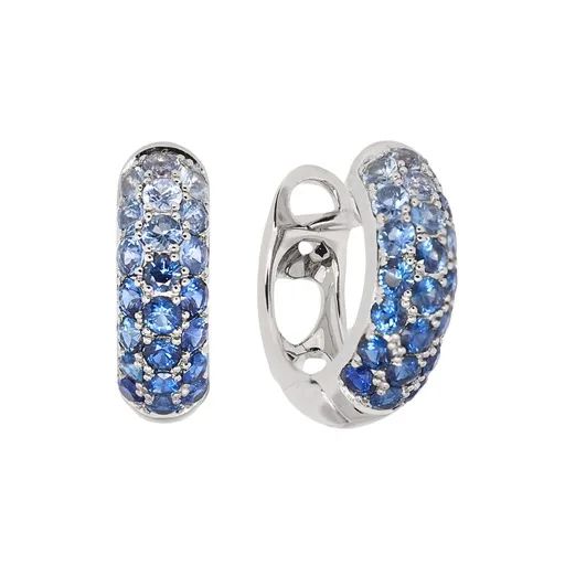 Sapphire & Diamond Pave Heart Clips in Platinum