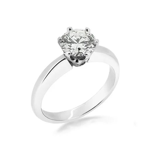 Tiffany Solitaire Claw Engagement Ring in 18ct White Gold
