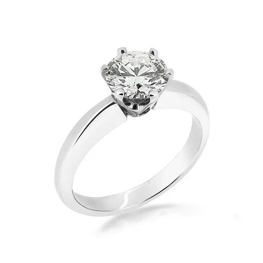 Tiffany Solitaire Claw Engagement Ring in 18ct White Gold