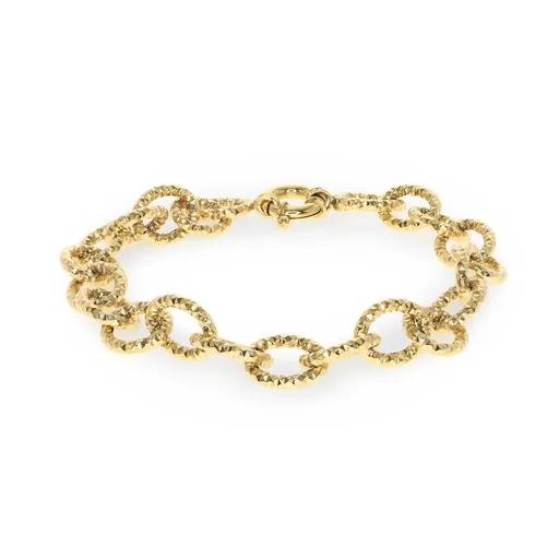Textured Oval Link Bracelet in 18ct Gold