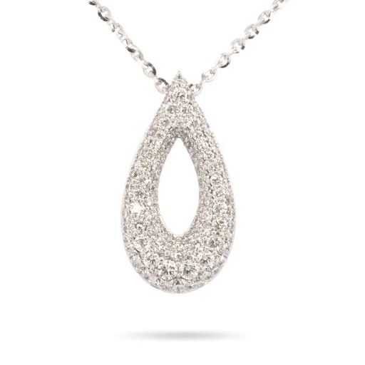 Sliding Petal Pendant in 18ct White Gold with Diamonds