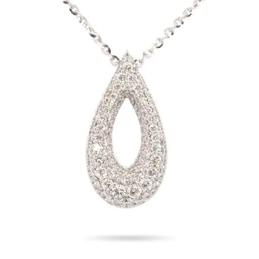 Sliding Petal Pendant in 18ct White Gold with Diamonds