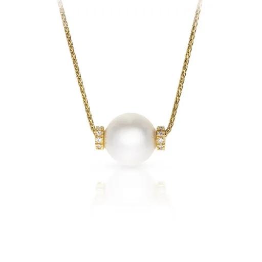 Broome Pearl & Diamond Pendant in 18ct Yellow Gold