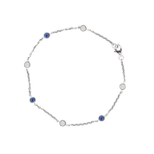 Sapphire & Diamond Bracelet in 18ct White Gold