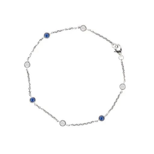 Sapphire & Diamond Bracelet in 18ct White Gold