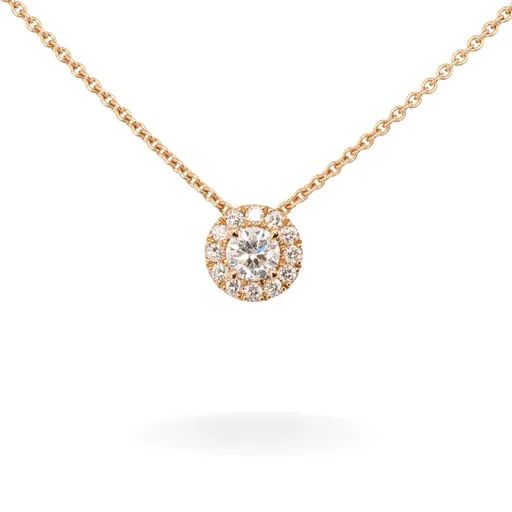 Halo Diamond Pendant Slider in 18ct Rose Gold