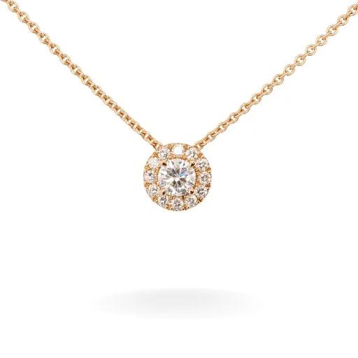 Halo Diamond Pendant Slider in 18ct Rose Gold