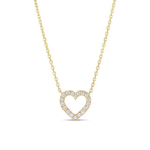 Heart Pendant in 18ct Yellow Gold with Diamonds