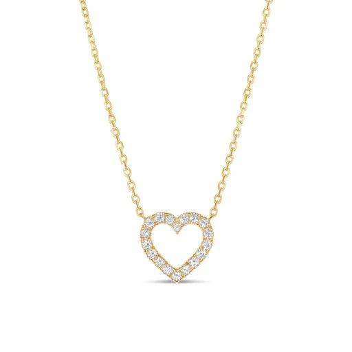 Heart Pendant in 18ct Yellow Gold with Diamonds