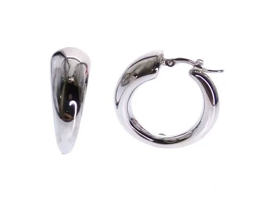 Smooth Polished Hoops in 18ct White Gold Earrings