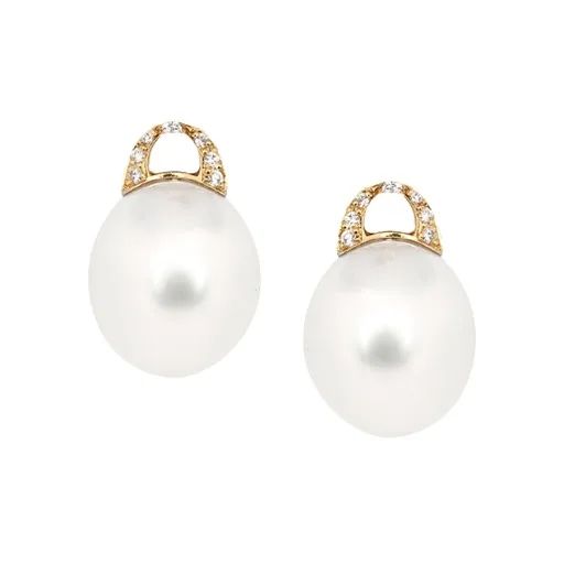 Diamond & Broome Pearl Sliders in 18ct Yellow Gold