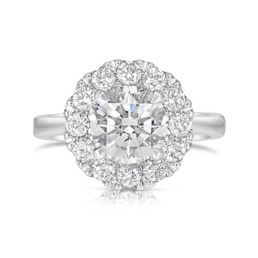 Halo Engagement Ring in 950 Platinum & Diamonds